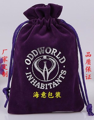 厂家定制绒布袋 抽绳束口袋 电子产品包装袋 珠宝首饰包装袋 可印logo图片_高清图_细节图